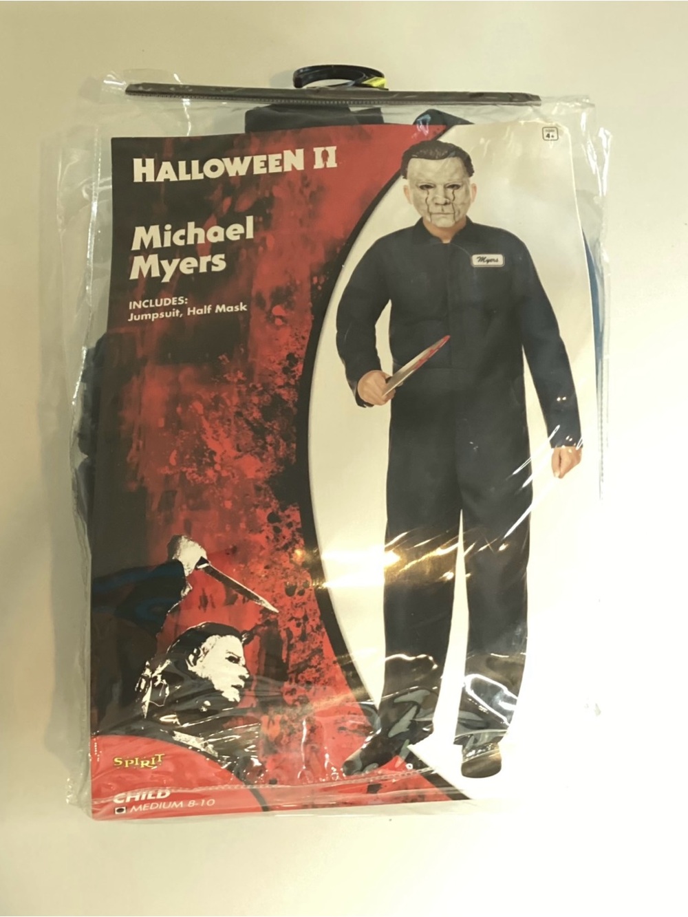 Michael Myers Jumpsuit & Mask Spirit Halloween Costume Medium 8-10